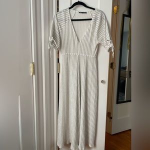 White Zara Midi A-line dress
